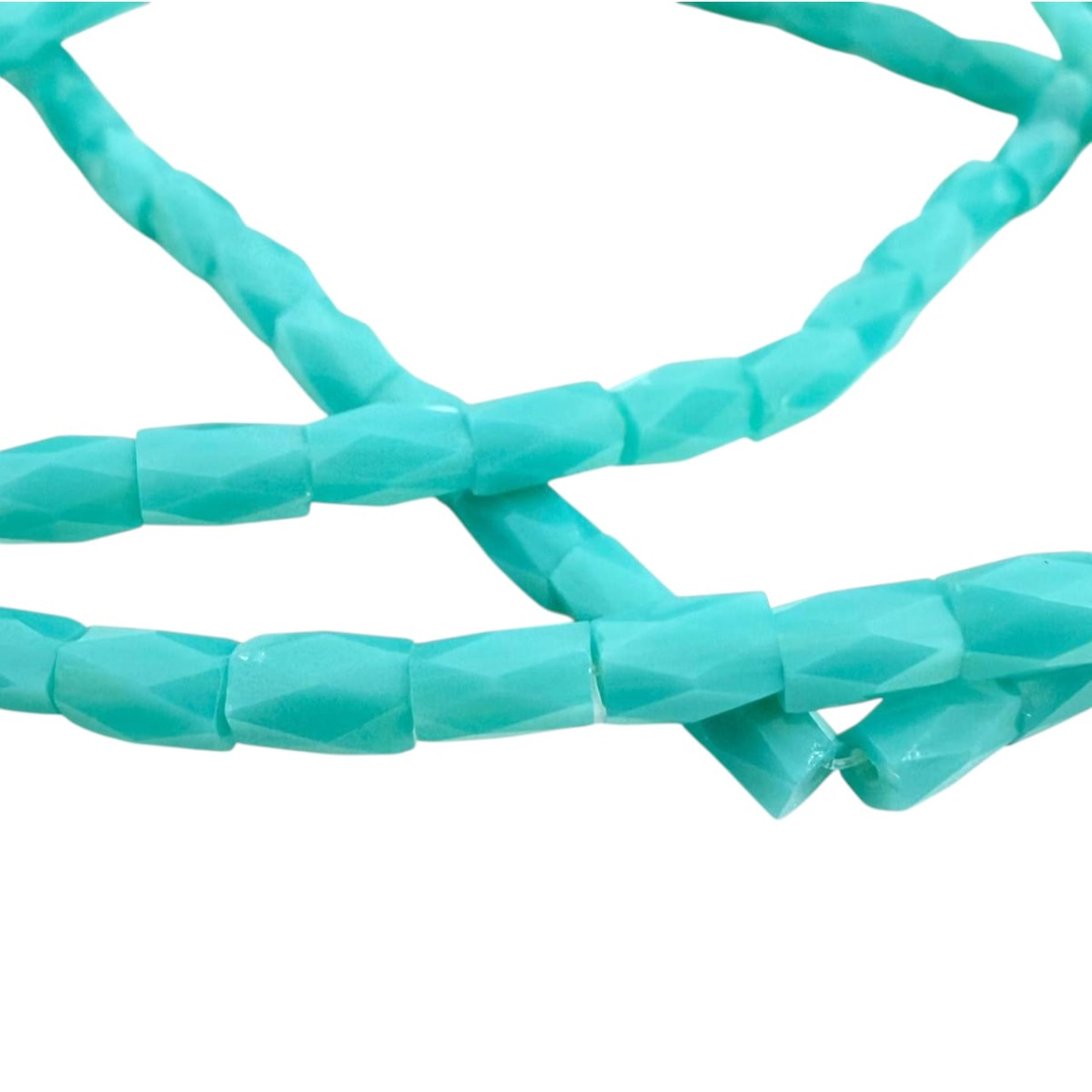 Sarta cristales 5x2 mm murano cilindro facetado unicolor / tira6