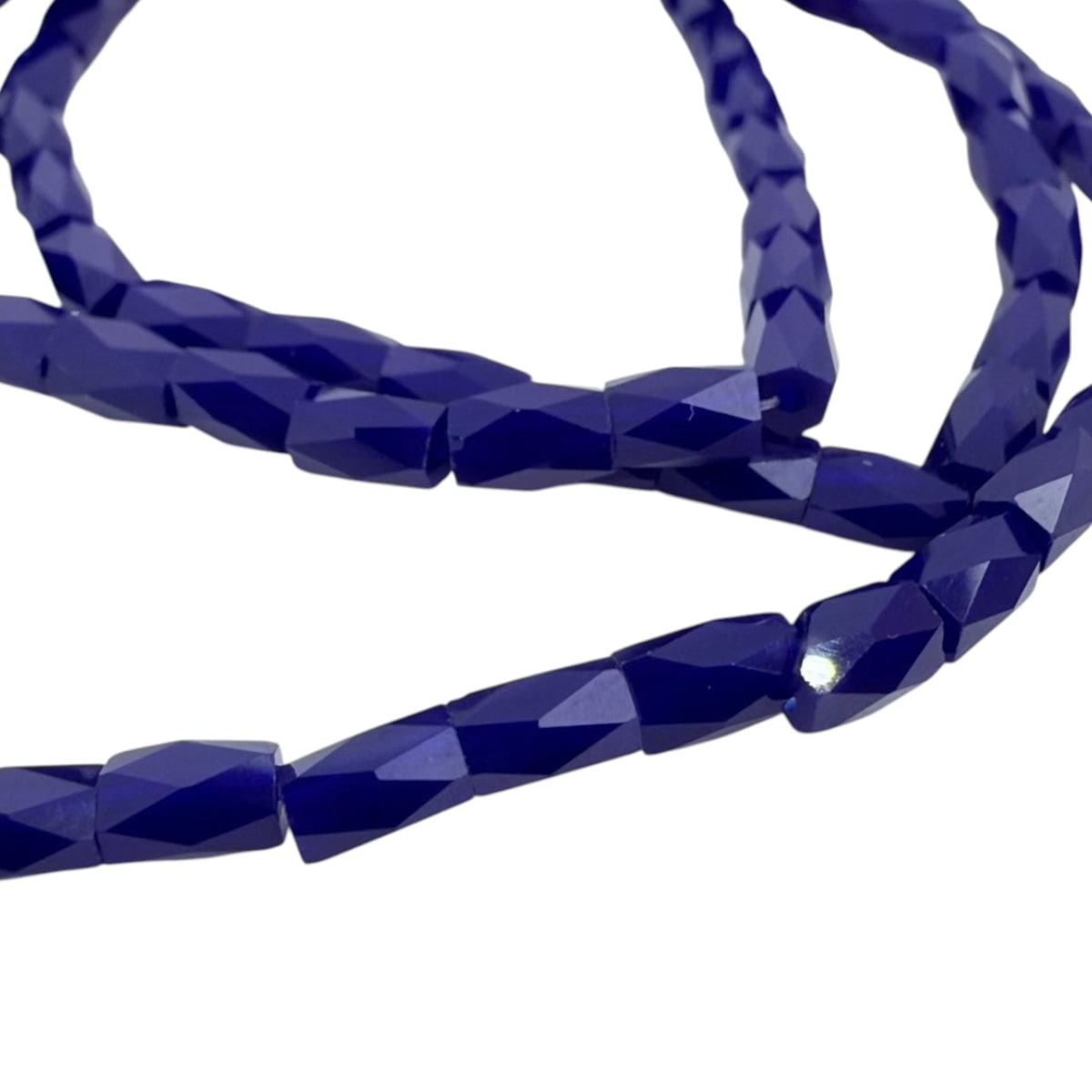 Sarta cristales 5x2 mm murano cilindro facetado unicolor / tira12