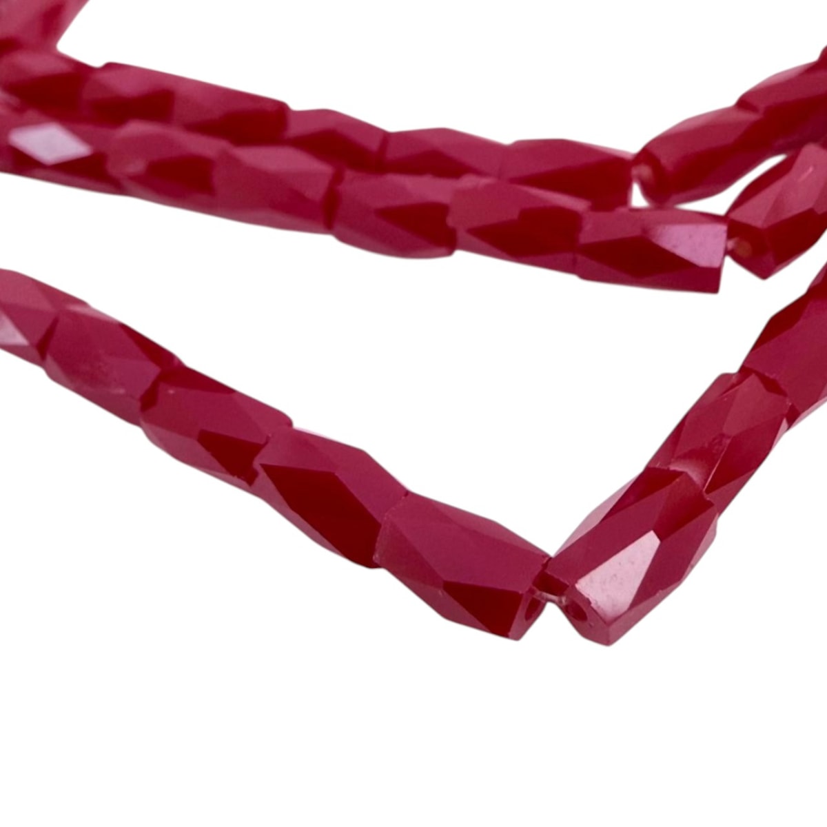 Sarta cristales 5x2 mm murano cilindro facetado unicolor / tira4