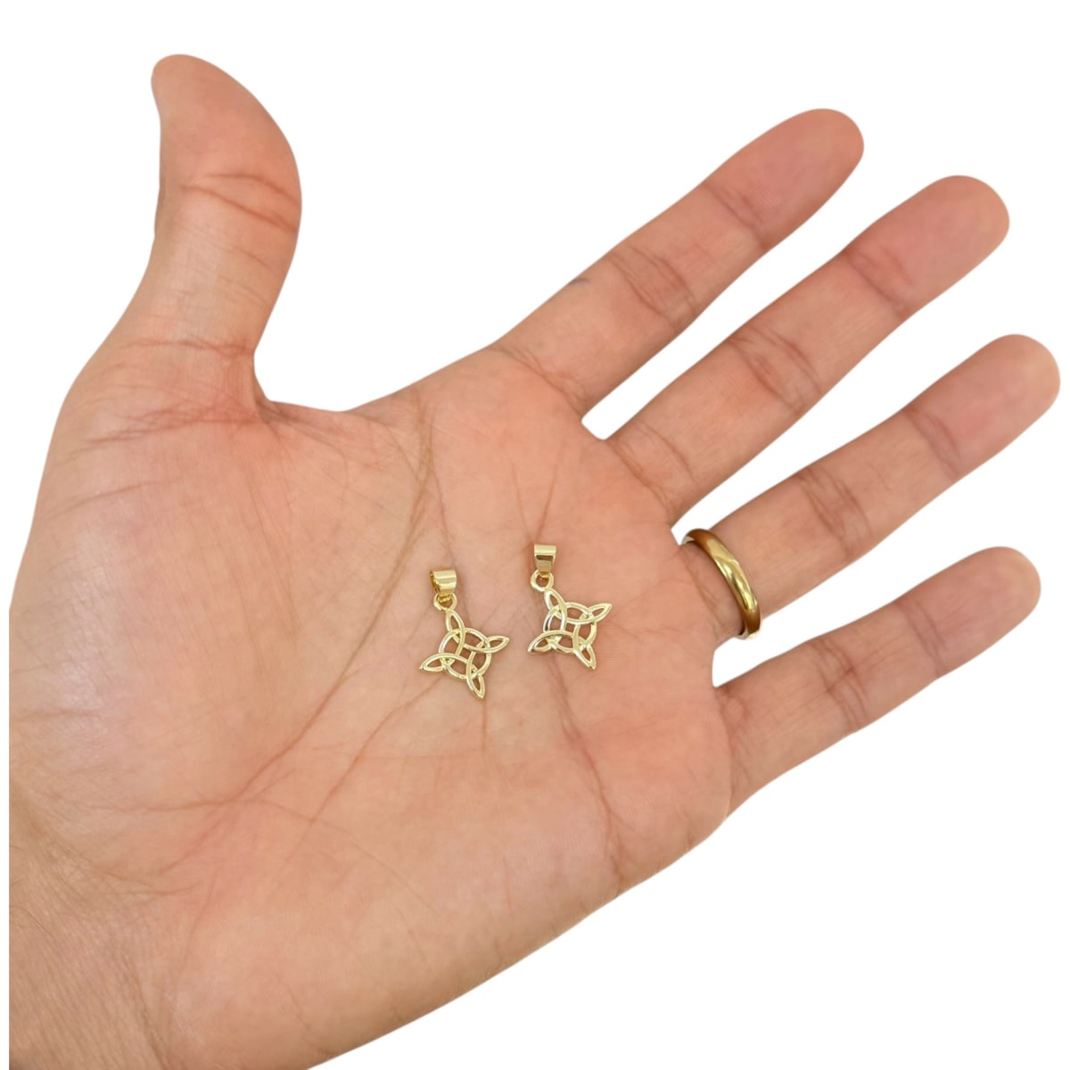 Dije colgante nudo de bruja 21x18.5 mm baño de oro / unidad3