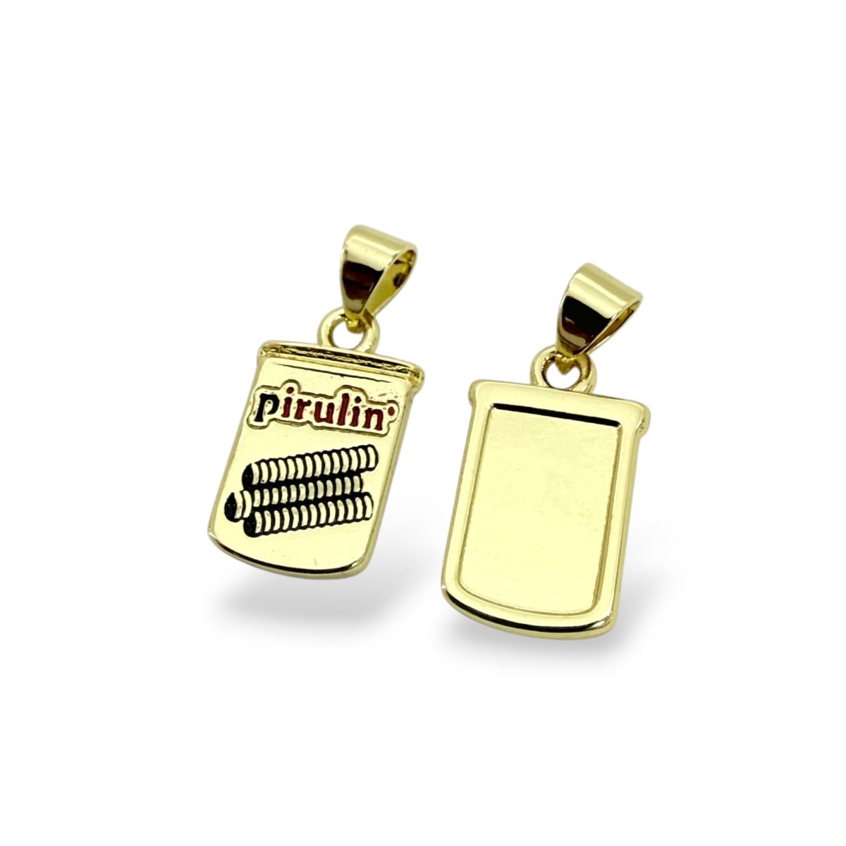 Dije colgante esmaltado pirulin venezolano 20x15 mm baño oro / unidad2
