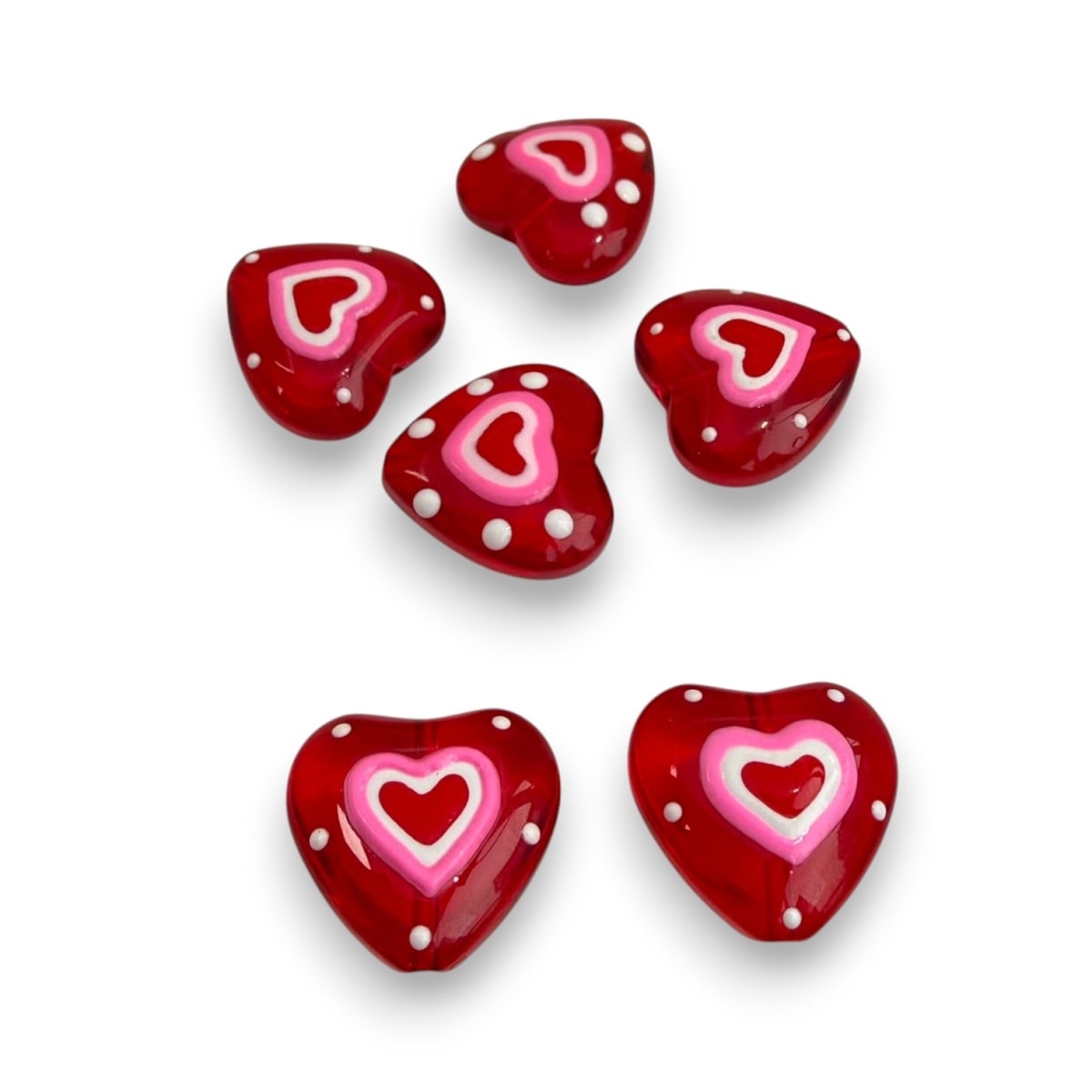 Dije pasador corazón 20 mm rojo acrílico / unidad4