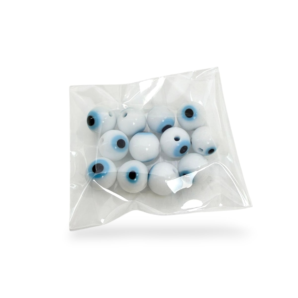 Ojo turco murano redondo 8 mm nazar protección blanco2