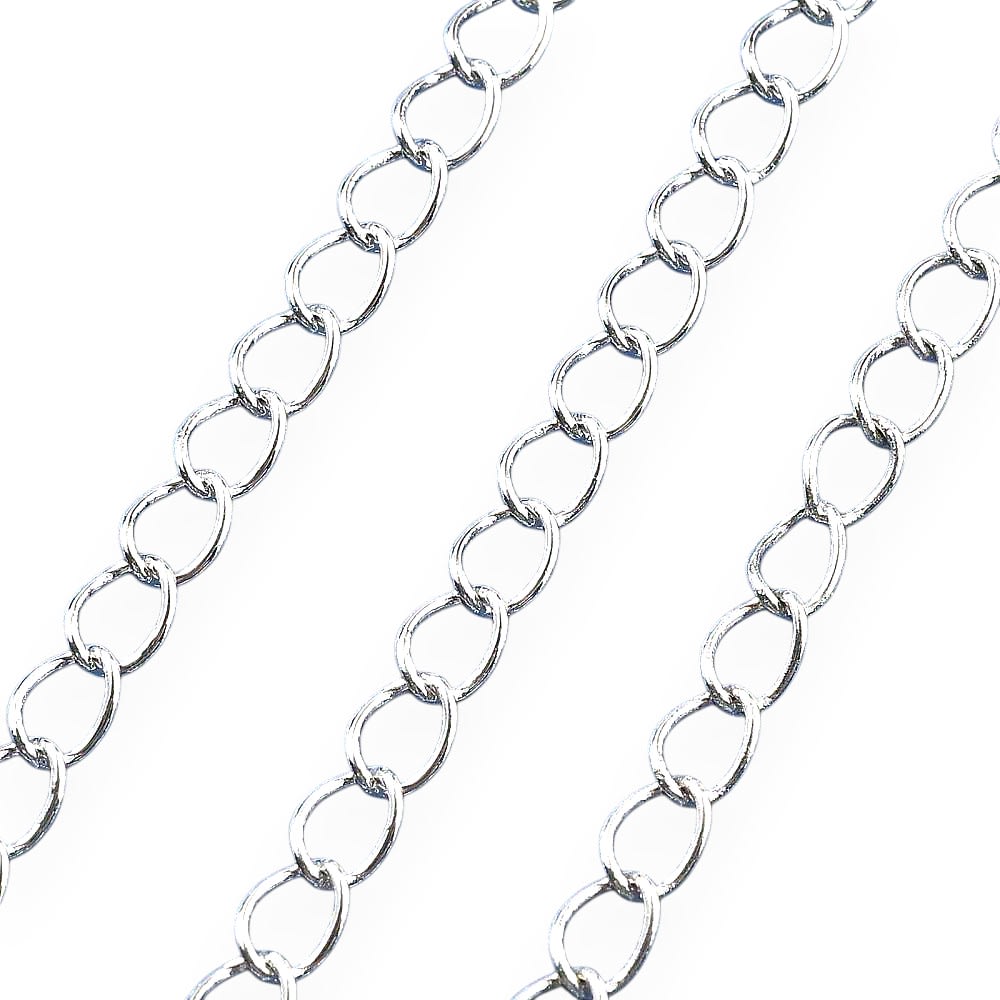 Cadena eslabón extensión alargue baño de plata / metro1