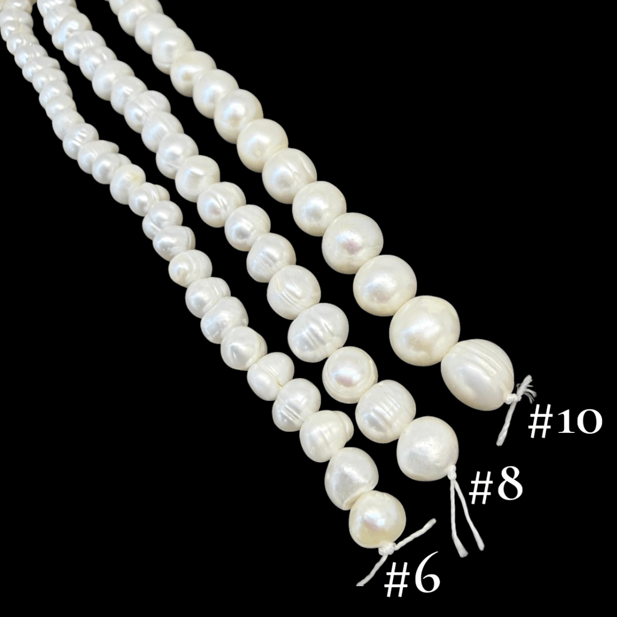 Sarta abalorios cuentas perla natural cultivada redonda irregular/ tira3