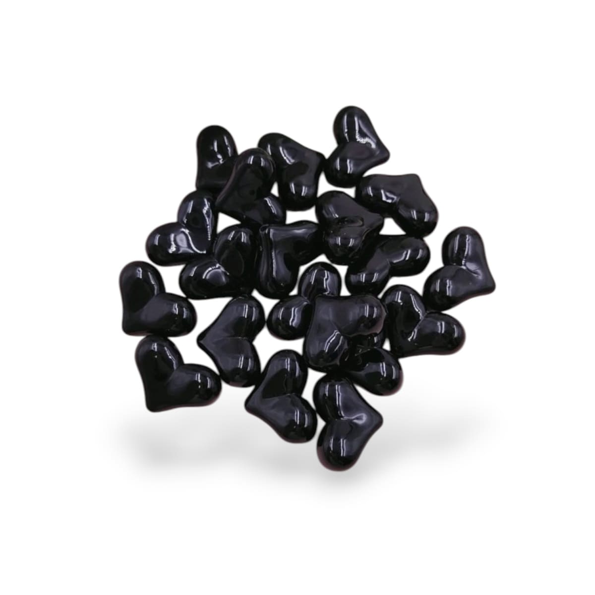 Dije pasador corazón 20x15 mm negro acrílico / unidad1