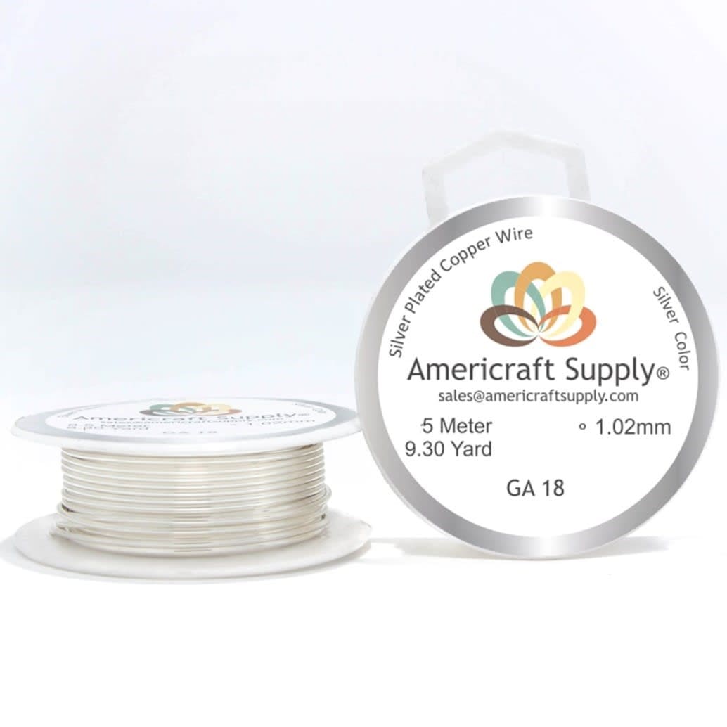 Alambre calibre 18 plateado americraft supply silver / Rollo1