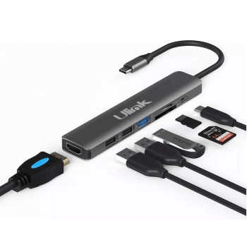 Adaptador Multifuncion Usb-C 7 En 1 UL-ADC701HRD Ulink3