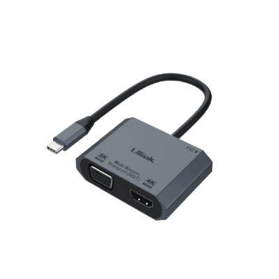 Adaptador USB-C A HDMI + VGA aluminio / mod. UL-ADC420V1