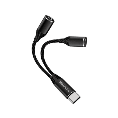 Cable Adaptador USB C a USB C + audio 3,5mm tipo Y
