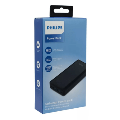 POWERBANK PHILIPS 20.000 MAH 22.5 w FAST CHG USB-C DLP8790HB/97