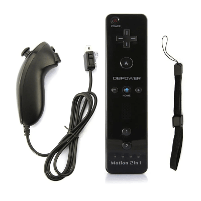 control de wii con cable 2 en 1 nunchuck