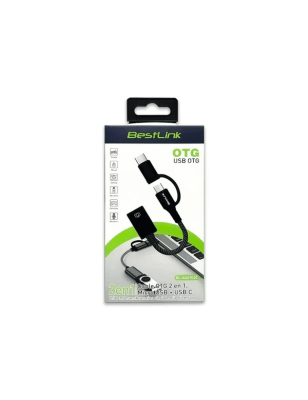Cable OTG 2 en 1 MicroUSB + USB-C a USB-A