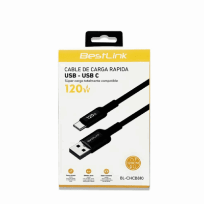 cable de carga rapida USB-USB C 120 w BESTLINK
