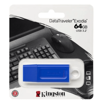 Pendrive Kingston Exodia 64GB 3.2 Azul