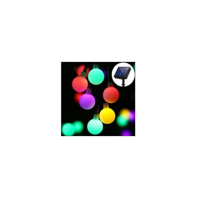 TIRA SOLAR DE LUCES LED RGB 7 MTS 10 AMPOLLETAS