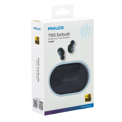 AUDIFONOS TWS BT 5.0 INDICADOR LED MANOS LIBRES NEGRO PHILCO1