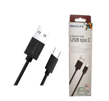 CABLE DE CARGA USB TIPO C NEGRO BESTLINK1