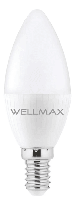 AMPOLLETA VELA WELLMAX C37 6W CW E-14 LUZ BLANCO FRÍO