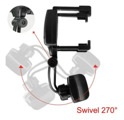 soporte de telefono celular al espejo  et-e0392