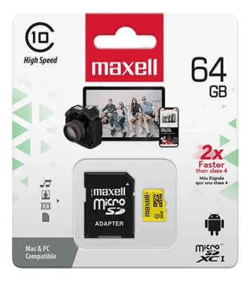 tarjeta de memoria sd y micro sd 64 gb maxell