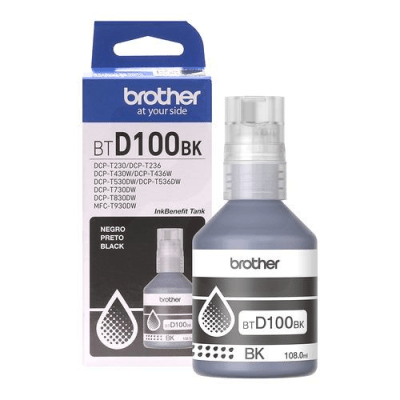 BOTELLA DE TINTA BROTHER D100 NEGRO 108ML1