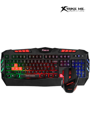 KIT TECLADO CON MOUSE CON CABLE USB GAMING COMBO XTRIKE ME