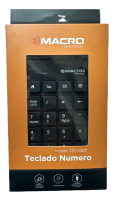 TECLADO NUMERICO NEGRO MACRO
