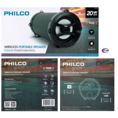 PARLANTE PORTATIL INALAMBRICO PX75N TWS PHILCO