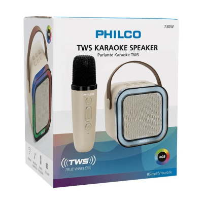 PARLANTE CON MICROFONO 730W GRIS PHILCO