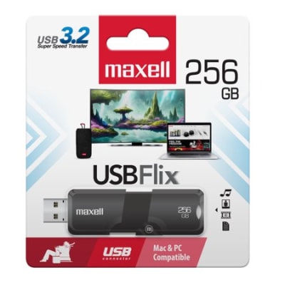PENDRIVE FLIX BLACK 3.2 256GB MAXELL
