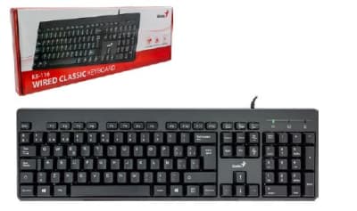 TECLADO ALÁMBRICO USB ANTIDERRAME COMPACTO KB-116 GENIUS1