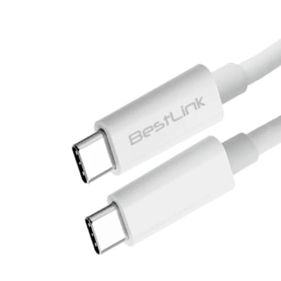 CABLE DE CARGA USB C A USB C BLANCO 18W 1 MTS 3 AMP CARGA Y SINCRONIZACIÓN BESTLINK