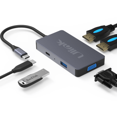 ADAPTADOR USB C A VGA-USB 3.0-HDMI- USB C ULINK