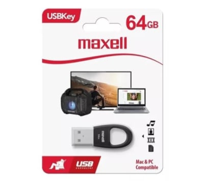 PENDRIVE KEY 64GB BLACK 2.0 MAXELL USBK-64