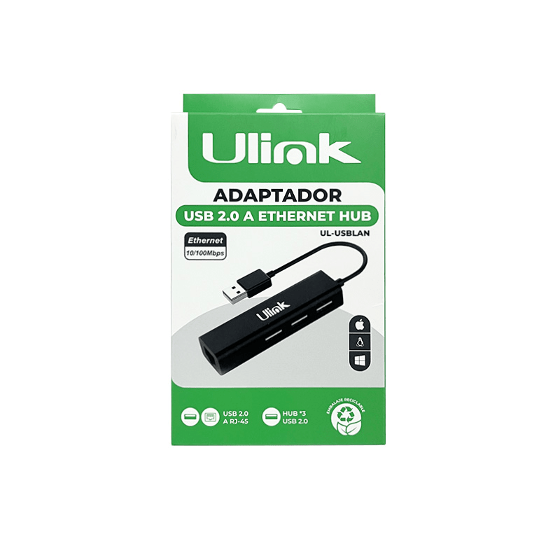 ADAPTADOR USB A RED Y HUB USB UTEK2