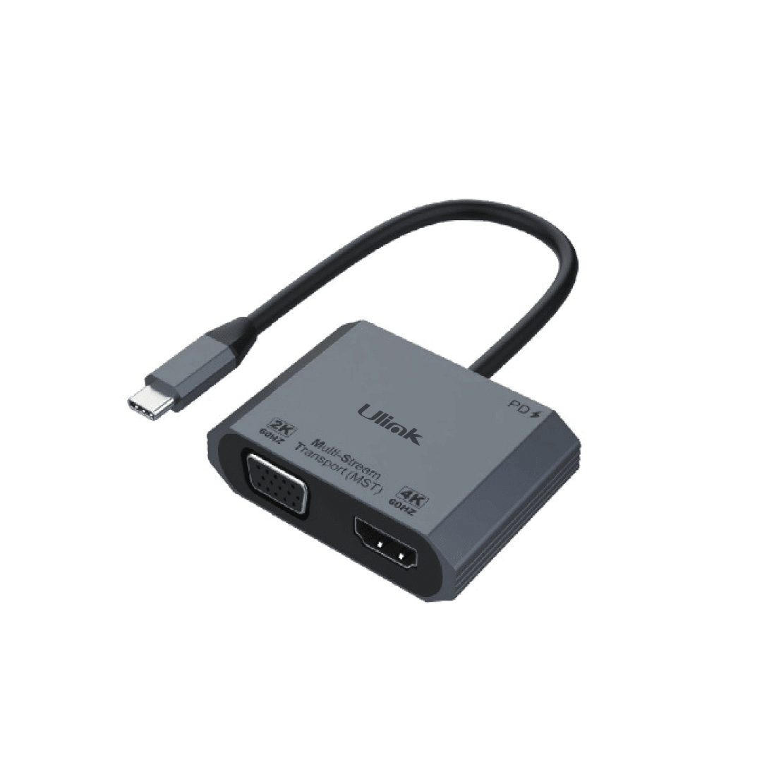 Adaptador USB-C A HDMI + VGA aluminio / mod. UL-ADC420V 0