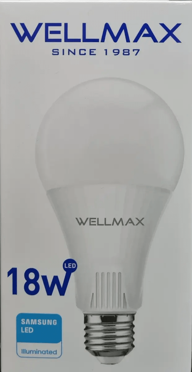 Ampolleta LED Wellmax 18W E27 1600 Lumens Luz Fría2