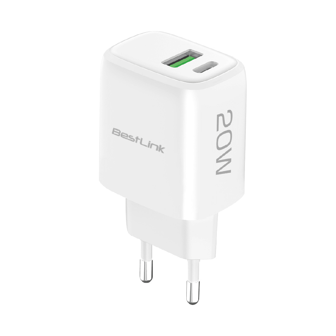 Cargador Rápido Dual USB-A + USB-C 20W / BL-CHPQC2200W2