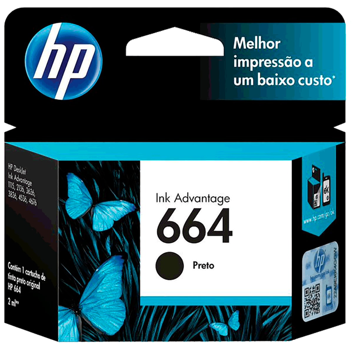 TINTA HP 664 NEGRO 2 ML ORIGINAL 0