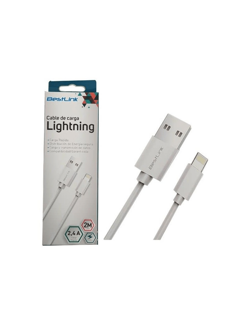 CABLE DE CARGA USB A LIGHTNING 2 MTS BESTLINK2