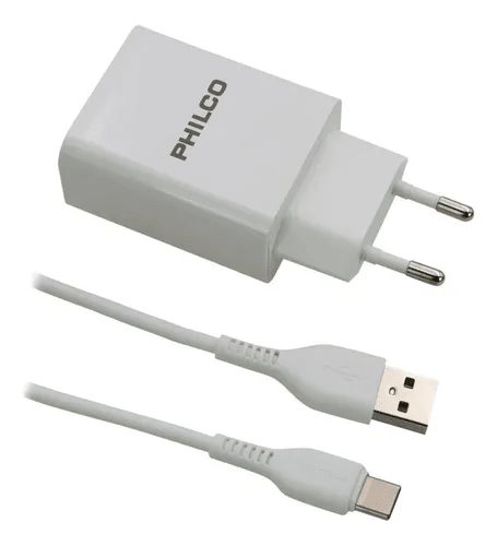 cargador  de celular  con cable tipo C carga rapida philco r21093