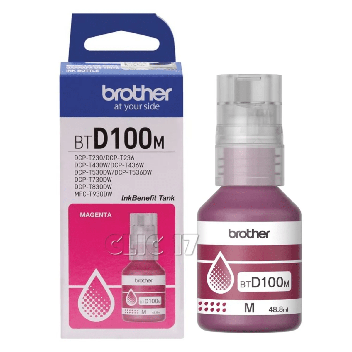 BOTELLA DE TINTA BROTHER ORIGINAL BT D100 MAGENTA 0