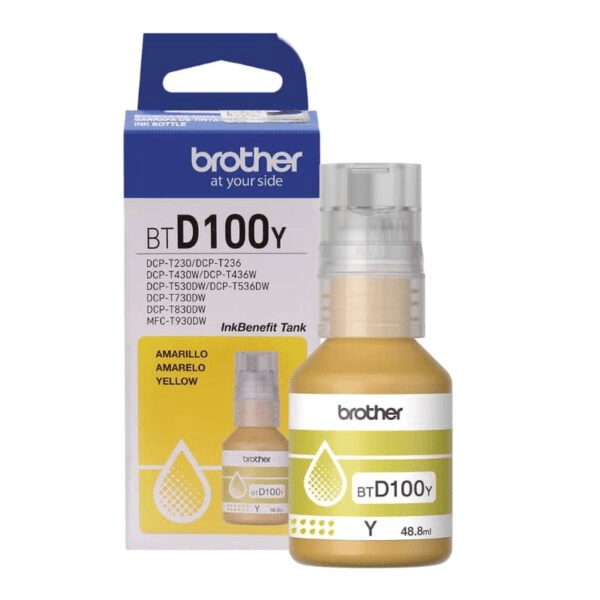 BOTELLA DE TINTA BROTHER ORIGINAL BT D100 YELLOW 0