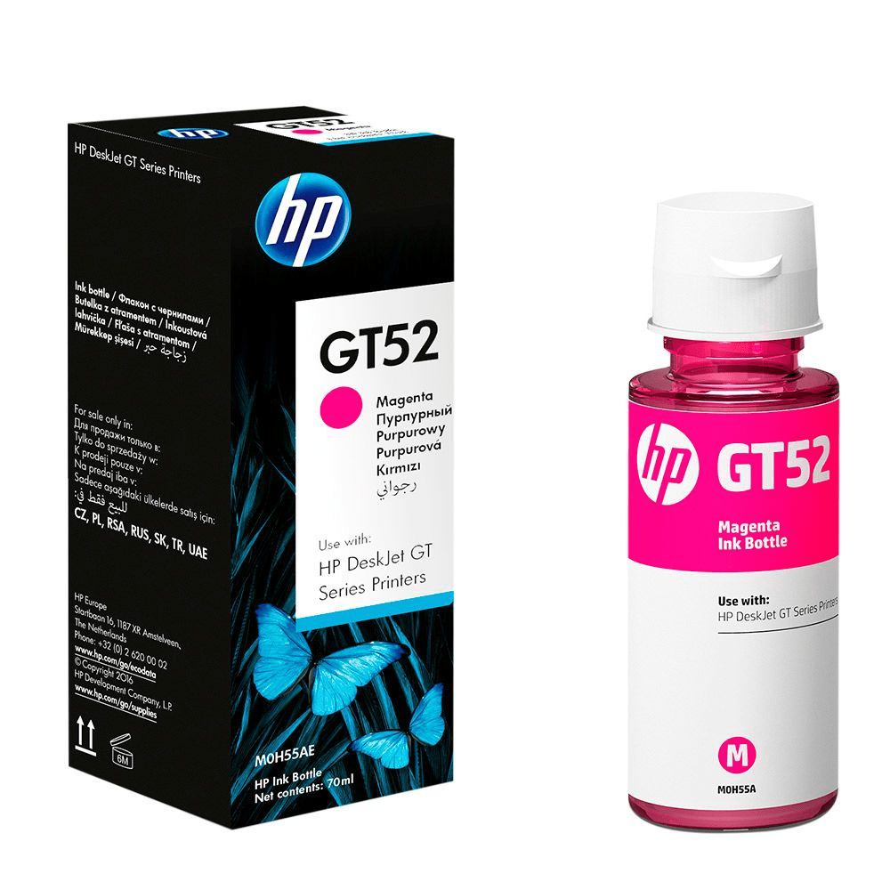 TINTA BOTELLA HP GT52 MAGENTA ORIGINAL 1