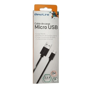 CABLE DE CARGA MICRO USB 2 MTS BESTLINK2