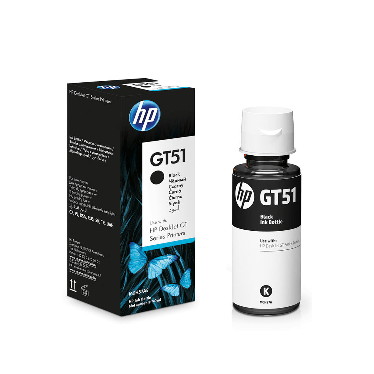 TINTA BOTELLA HP GT53 NEGRO ORIGINAL 1