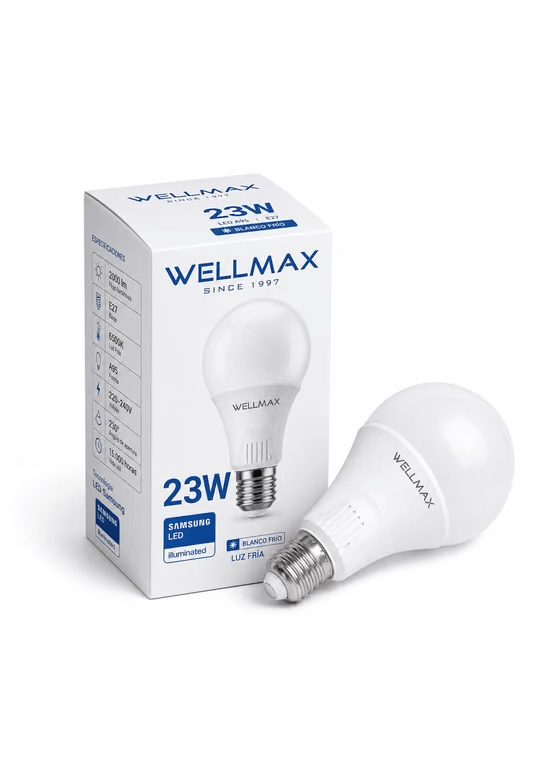 AMPOLLETA LED WELLMAX 23W LUZ FRIA E27 CON CHIP 1