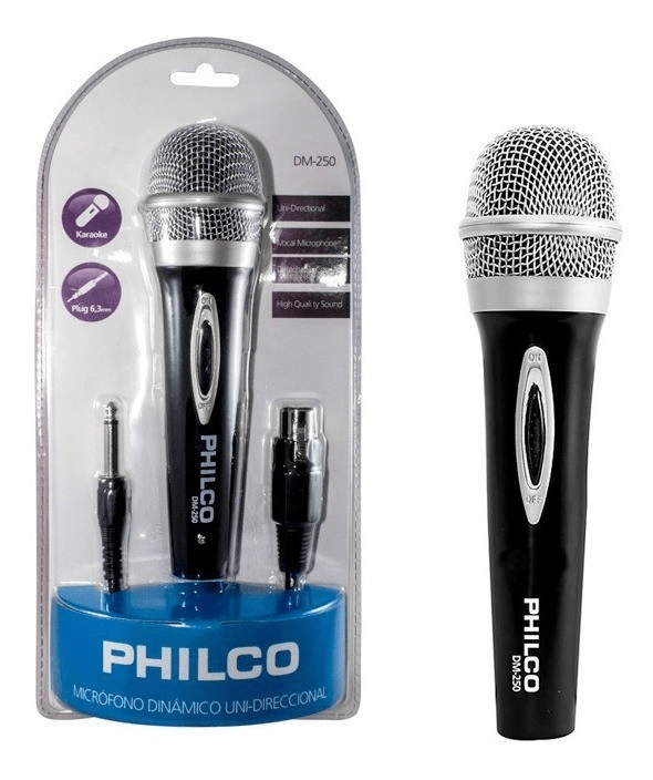 MICROFONO PHILCO INALAMBRICO UNI-DIRECCIONAL CON PLUG 6.3mm DM-250 1