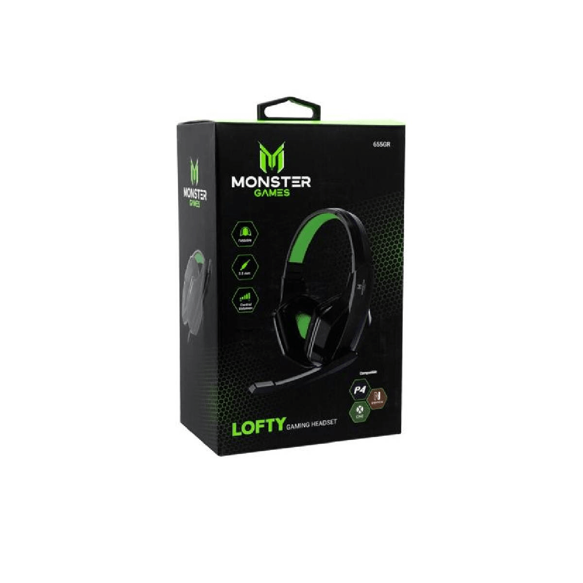 AUDIFONOS HEADSET MONSTER GAMER LOFTY 29MTG655GR 0